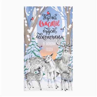 Набор новогодних кухонных полотенец Доляна «С Рождеством» 35×60 см-2 штуки, 100% хлопок