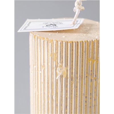 УЦЕНКА Свеча - цилиндр «Рельеф», 7×10 см, перламутровый металлик