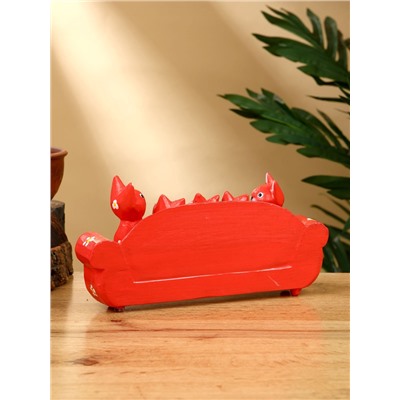 Сувенир «Кошачье семейство», 20×5×10 см, дерево, красный