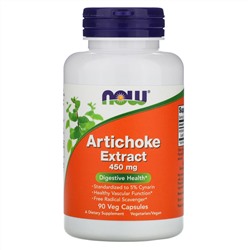 Now Foods, Экстракт артишока, 450 мг, 90 растительных капсул