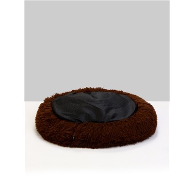 Лежанка для животных, 45×35×11 с, длинный мех, коричневая