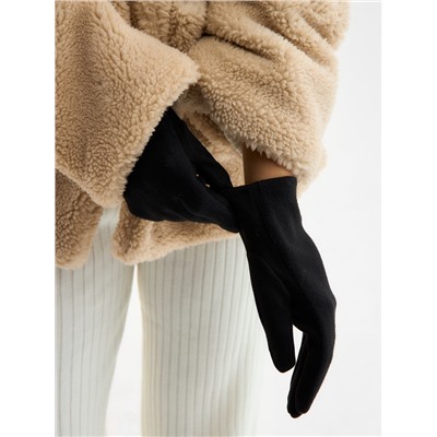 Перчатки женские, безразмерные, без утеплителя, цвет чёрный