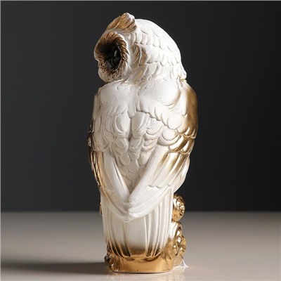 Фигурка гипс «Сова», белая, 11×22×9 см