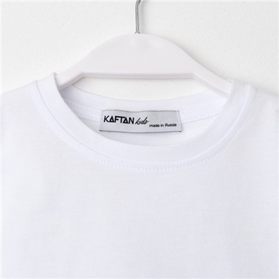 Футболка для девочки укороченная KAFTAN: Basic line, белая, размер 28, рост 86-92 см