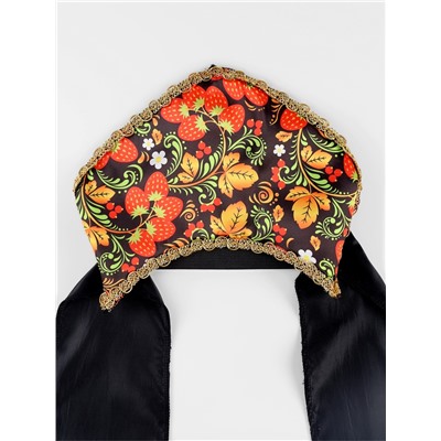 Кокошник карнавальный «Русские узоры», черный