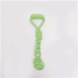 Игрушка канатная плетеная с ручкой для крупных собак, до 38 см, до 180 г, шар 7 см