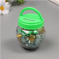 Клейкая лента пластик в банке «Шайн. Золото и голубой», набор 40 шт., 1.2 см, дл.0.9 м, 7×7×9 см