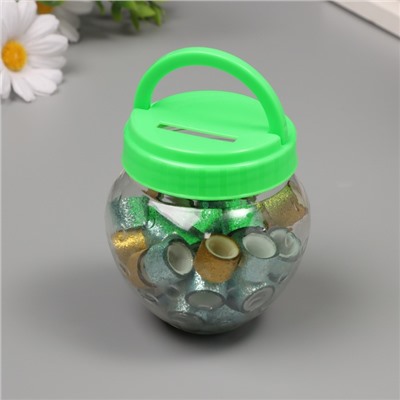 Клейкая лента пластик в банке «Шайн. Золото и голубой», набор 40 шт., 1.2 см, дл.0.9 м, 7×7×9 см