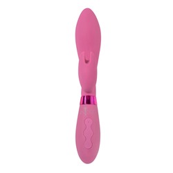 Малиновый вибратор-кролик с независимыми моторчиками Indeep Malena - 21,5 см.