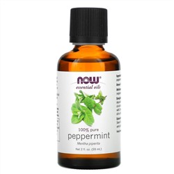 Now Foods, Эфирные масла, перечная мята, 2 жидких унции (59 мл)