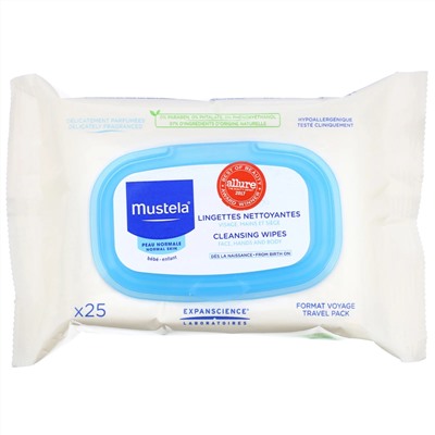 Mustela, Cleansing Wipes, 25 Wipes