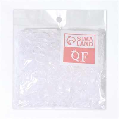 Силиконовые резинки для волос, набор - 800 (± 50) шт., d=1.3 см, 50 г, прозрачная