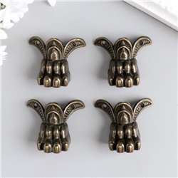 Уголок (ножка) для шкатулки, ключницы «Лапа», набор 4 шт., 4.3×3.4 см