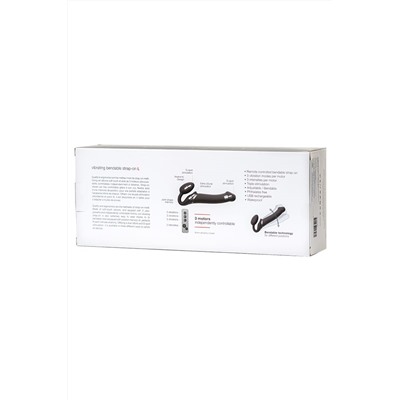 Черный безремневой вибрострапон Vibrating Bendable Strap-On - size L