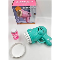 Пушка-генератор мыльных пузырей от батареек, зеленая