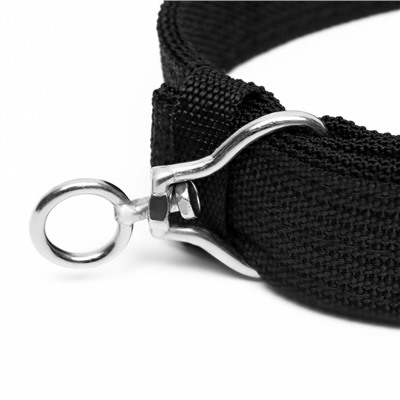 Ошейник четырехслойный, 65×4 см, ОШ 54-60 с, с вертлюгом, полиэстер, чёрный