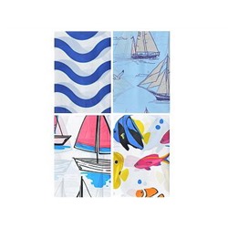 Шторка для ванной, полиэстер, 180x180см, Паруса, 4 дизайна