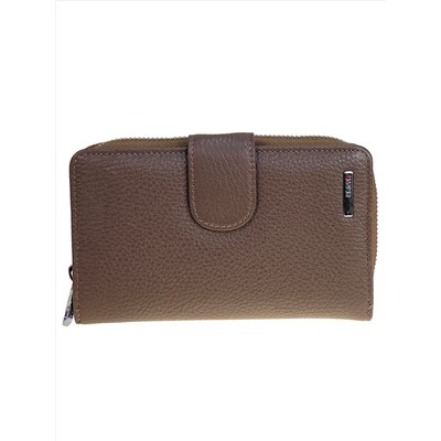 Женское портмоне из натуральной кожи, цвет серо-коричневый