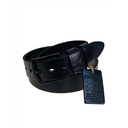 Ремень мужской из натуральной кожи, цвет черный
