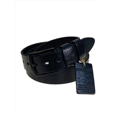 Ремень мужской из натуральной кожи, цвет черный