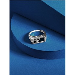 Кольцо из серебра с плавленым кварцем родированное - Скорпион К-3007р