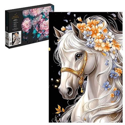 Картина по номерам 20х30 см "ЛОШАДЬ В ЦВЕТАХ" живопись с красками и кистью 71242 Феникс