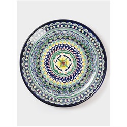 Ляган узбекский Риштанская Керамика «Узоры», d=36 см, синий, МИКС