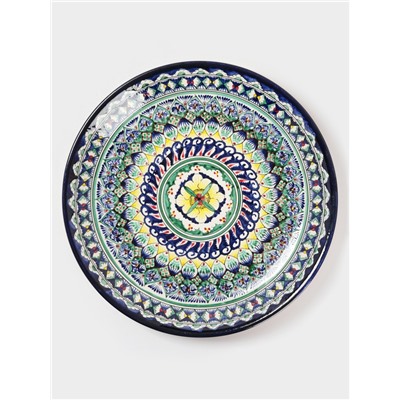 Ляган узбекский Риштанская Керамика «Узоры», d=36 см, синий, МИКС