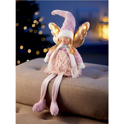 Фигура текстиль «Кукла в розовом» 70 см, 6 LED, от батареек AG10×3, свечение тёплое белое