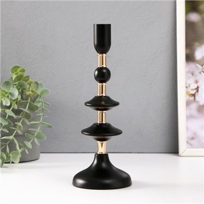 Металлический подсвечник на 1 свечу «Ирада», d=2 см, с золотом 9×9×24 см