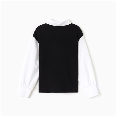 Джемпер для девочки школьный, цвет чёрный, рост 122 см