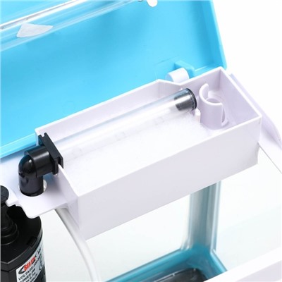 Аквариум SeaStar HX-180F, 3.5 л, в комплекте: LED-лампа, фильтр, синий