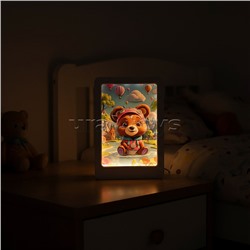 Ночник-пазл 3Д "Мишка" со светом и музыкой, в коробке