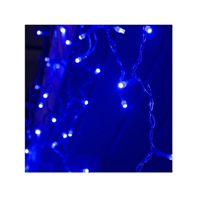 Гирлянда «Бахрома» 3×0.6 м, IP44, УМС, прозрачная нить, 160 SMD-LED, свечение синее, 220 В