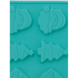 Форма для конфет и шоколада Доляна «Новый год», силикон, 21×10.5 см, 15 ячеек, бирюзовая