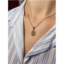 Подвеска из золочёного серебра с нат. аметистом и нат.гранатом - Стрелец 925 пробы П-2432зс40104