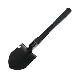 Лопата туристическая, L = 41 см, складная, пилка, металлический черенок с прорезиненной рукоятью, Greengo