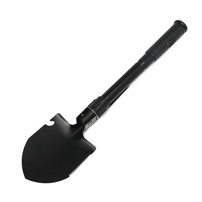 Лопата туристическая, L = 41 см, складная, пилка, металлический черенок с прорезиненной рукоятью, Greengo