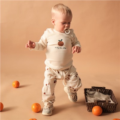 Штанишки «Крошка Я» Oranges, рост 68-74 см, молочные