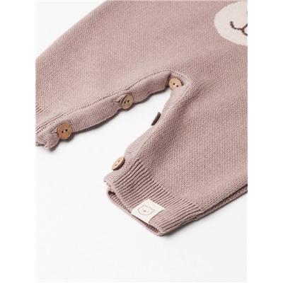 Комбинезон вязаный Крошка Я «Мордочка», рост 86-92 см, бежевый