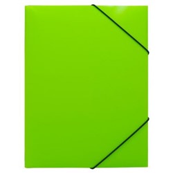 Папка на резинке А4 Double Neon DNE510LETTBL 0.5мм салатовый/черный, корешок 30мм (1481551) Бюрократ