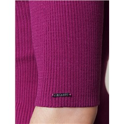 Водолазка тонкой вязки в рубчик из хлопка с нейлоном