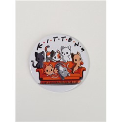 Зеркало карманное KITTENS, d=7 см, разноцветное