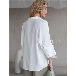 Блузка с цельнокроеным рукавом 3/4 из вискозы с добавлением хлопка