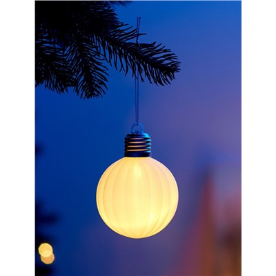 Елочный шар «Бархатный зефир» 8 см, 1 LED, от батареек LR44×3, свечение тёплое белое