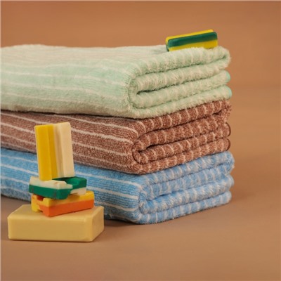 Полотенце банное «Этель. Линии», 70×140 см, мятное