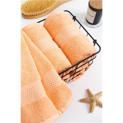 Полотенце махровое - Персиковый