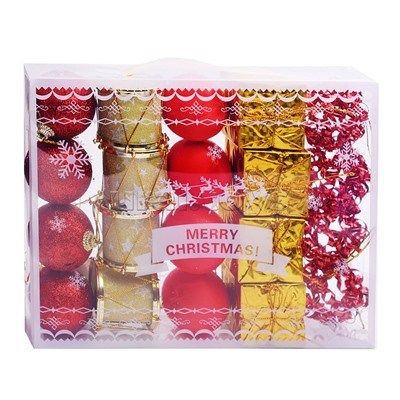 Набор новогодних украшений "Метелица" красные и золотые (5см*20шт)