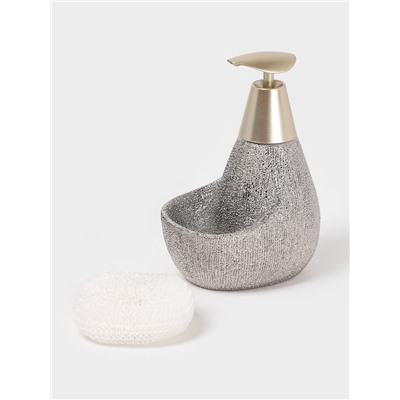 Дозатор для моющего средства с подставкой для губки Доляна «Африка», 350 мл, серый