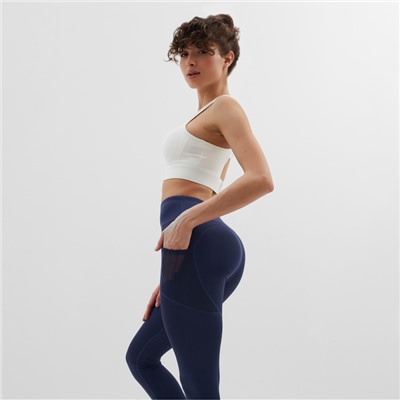 Легинсы спортивные женские MINAKU: SPORTLY, синие, размер 42